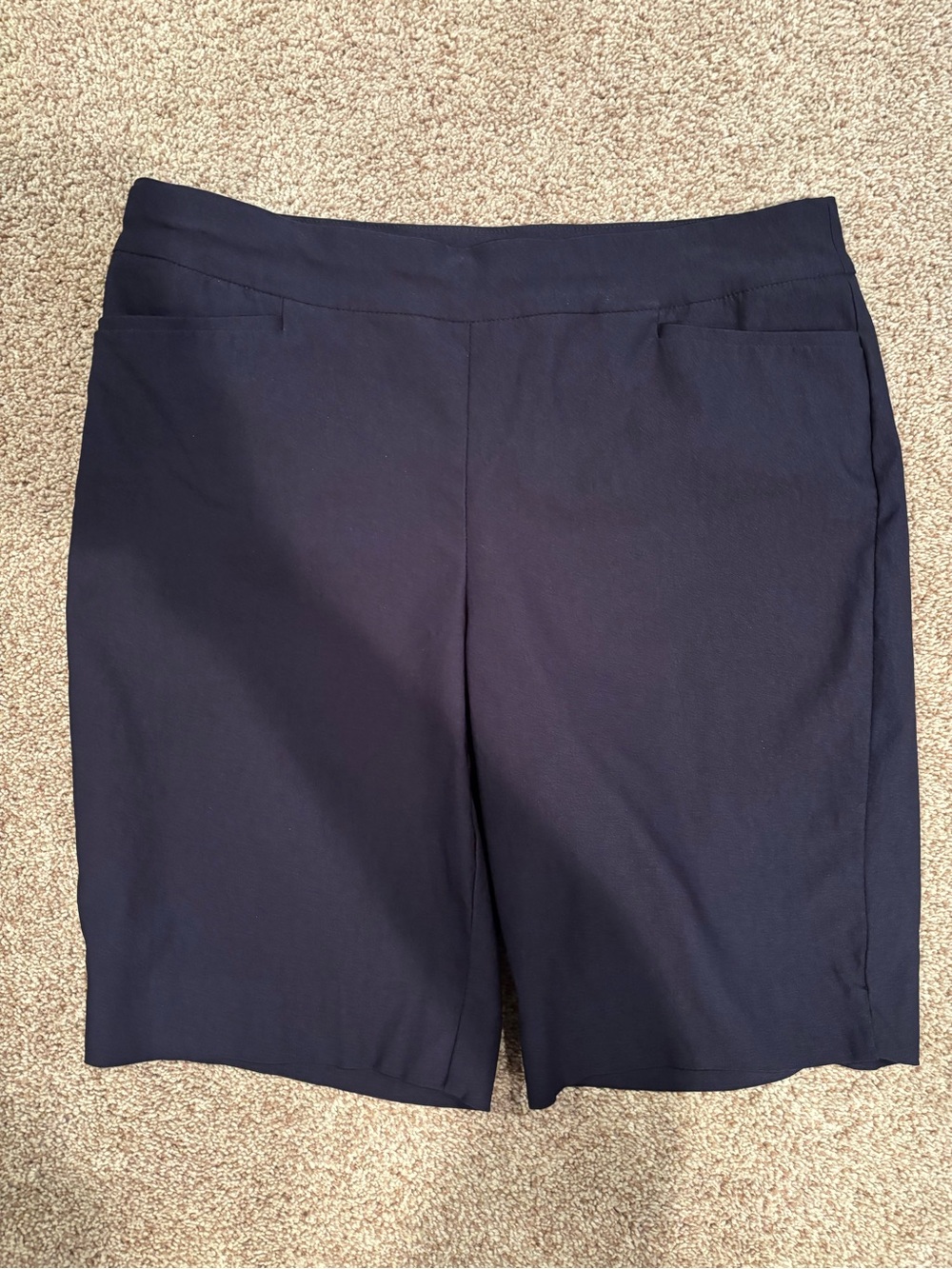 Chico's Dark Navy Stretch Bermuda Shorts